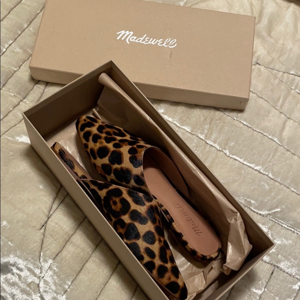 Madewell Calf Hair Leopard Mules